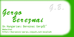 gergo bereznai business card